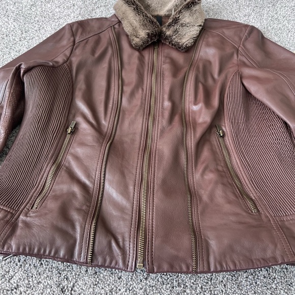 Wilson’s Leather Chocolate Brown Leather Buttery Soft Zip Up Jacket Women’s XL - Picture 2 of 15